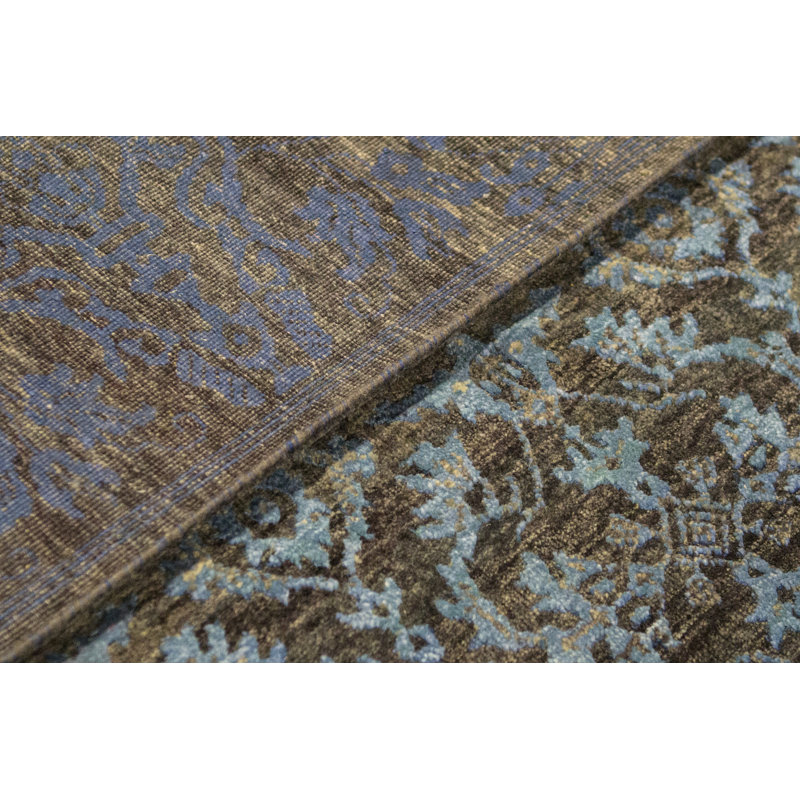 Neo Villa Oriental Area Rug in Charcoal/Blue