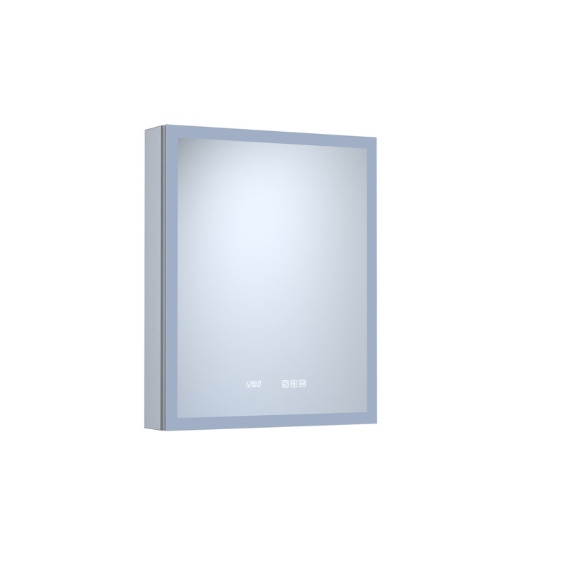 Pharmacie rectangulaire encastrée / en aluminium argenté, H 36 po x l 39,69 po x P 4,2 po