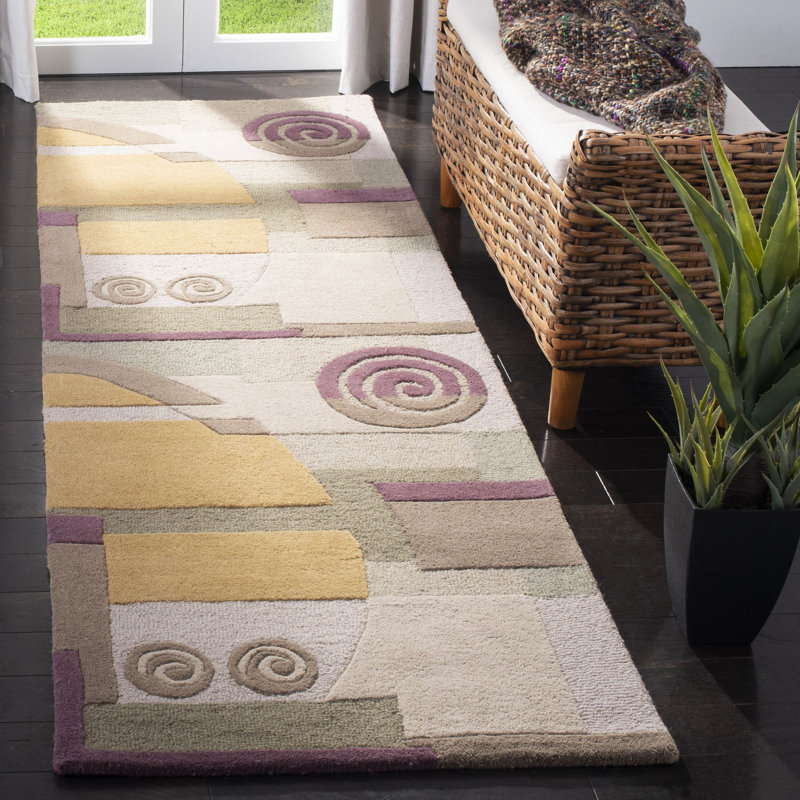 Charbonneau Drive Hand Tufted Wool Abstract Rug, Runner 2'6" x 12'