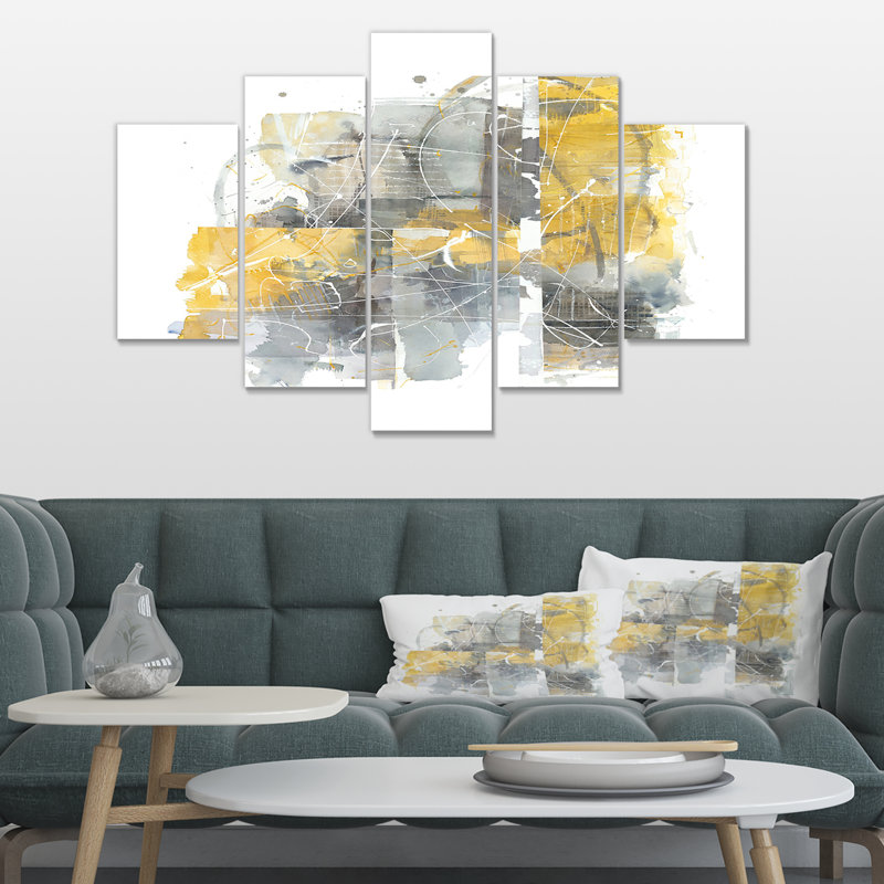 Styron Moving in and Out of Traffic II Yellow Grey' Print Multi-Piece Image on Canvas