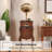 64.96"H Retro Brown Record Player with Bluetooth Speaker Integrated Phonograph
