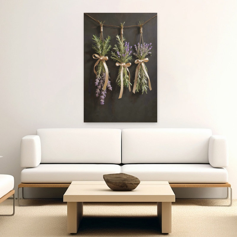 Dried Herbs Rustic Vintage Abstract Lavender Wall Art Print 1 Piece Wrapped Canvas Wall Art, 152.4cm H x 101.6cm W
