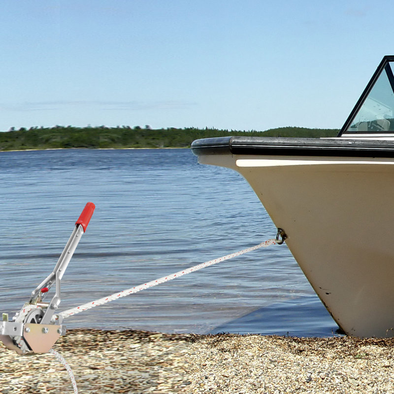 Rope Puller, 3/4 Tonne (1,653 lbs) Pulling Capacity, with 100' of 0.6" dia. Rope, 2 Hook
