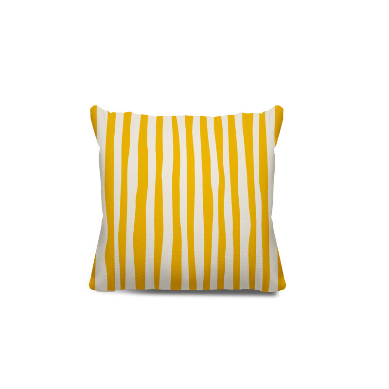 Coussin décoratif réversible Malone, H 15 po x l 15 po, Jaune / blanc cassé