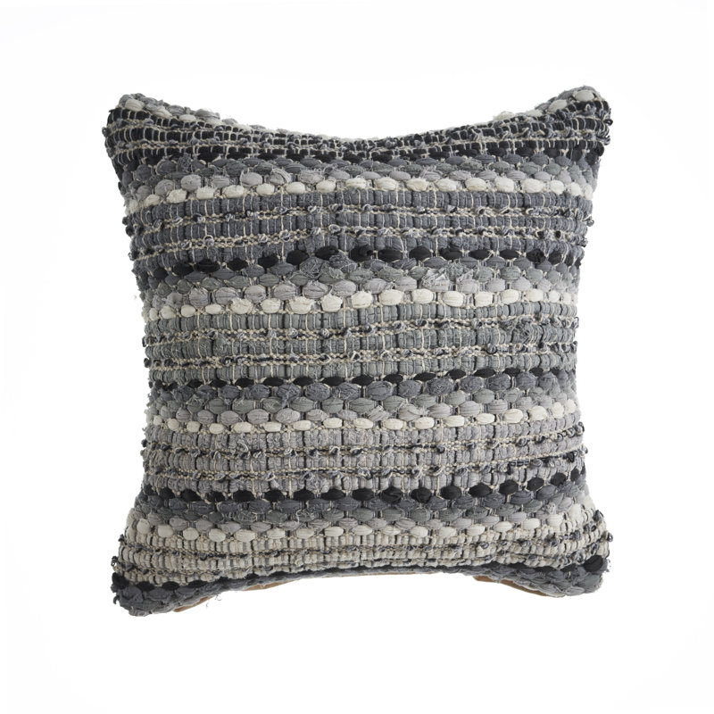 Housse de coussin décoratif Boho, Noir/gris