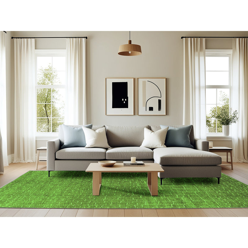 Harikishan Washable Geometric Indoor Rug, Rectangle 6' x 9'