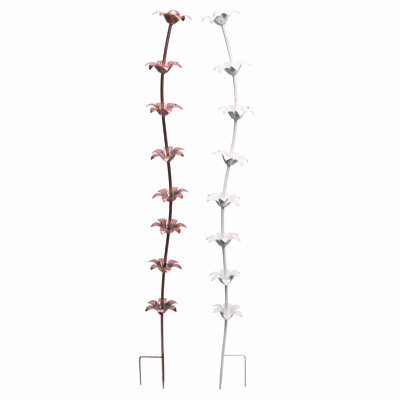  Metal Flower Puddler Stake Set of 2 Spring Home Decorations