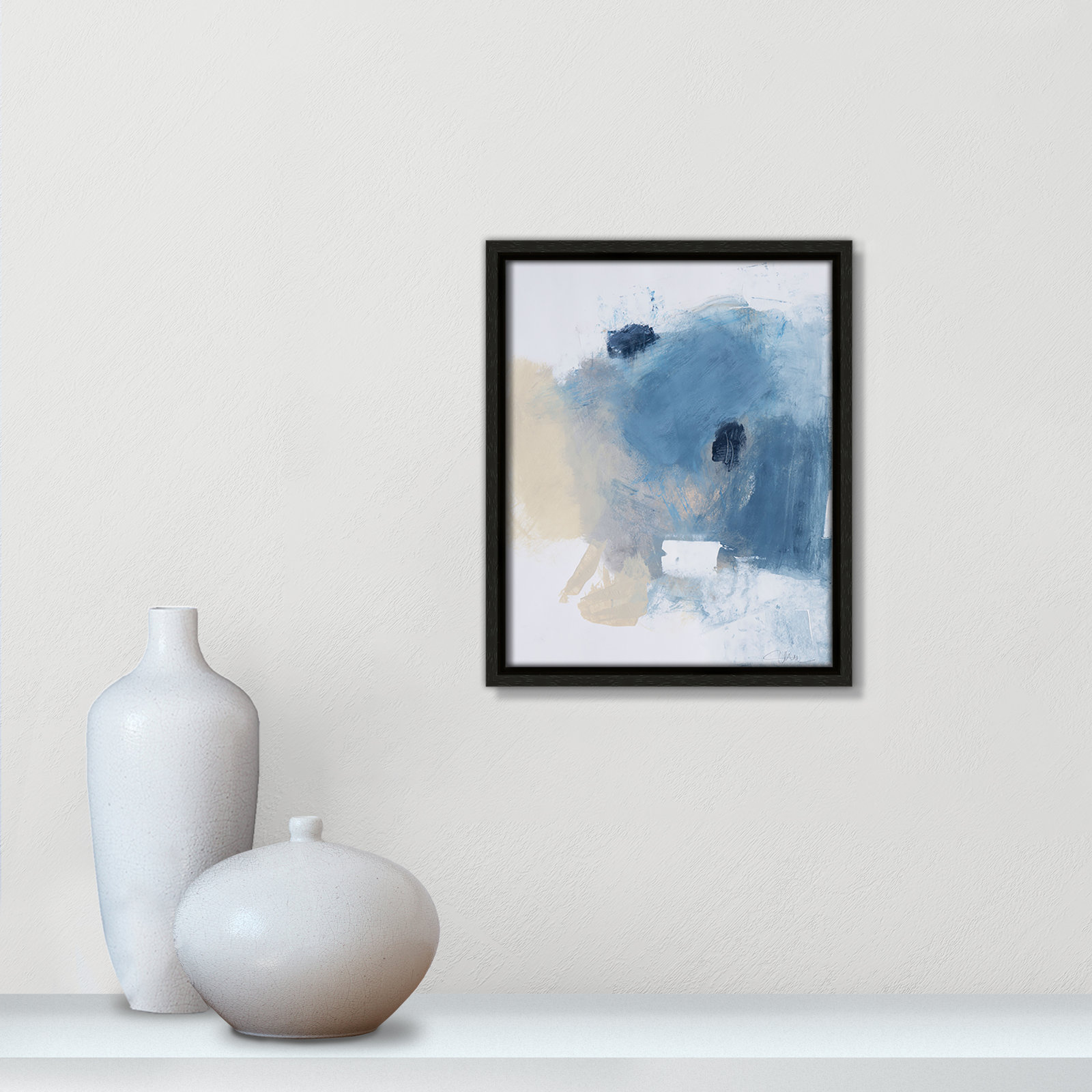Coastal Carnival Collection "Coastal Carnival I" Print, Espresso Floater Framed Canvas, No Mat, 11.5" H x 9.5" W x 2" D