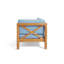  Banc d'angle extérieur pour canapé modulaire avec cadre en X en acacia et coussins, bleu-688246738-688246741-688246742