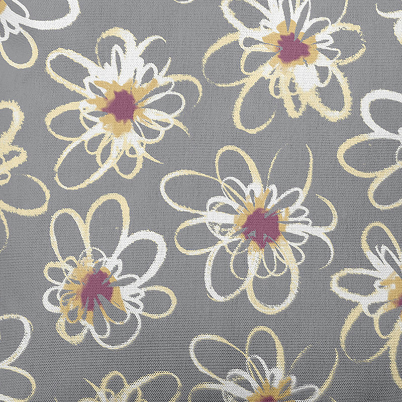 Botanical Blooms Geometric Outdoor Reversible Throw Pillow, 20"x20", Gray