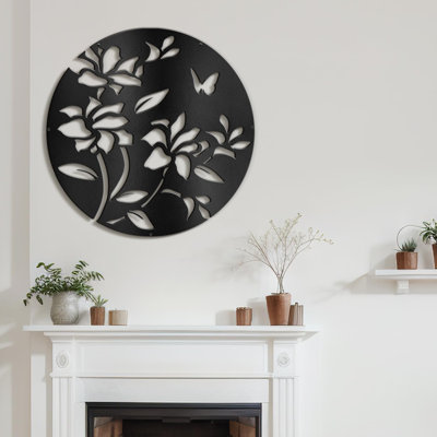 Fleurs, décoration murale abstraite moderne minimaliste, décoration murale en métal