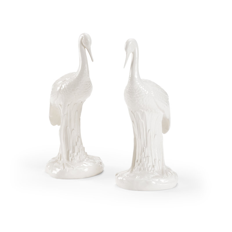 2 Piece Heron Figurine Set