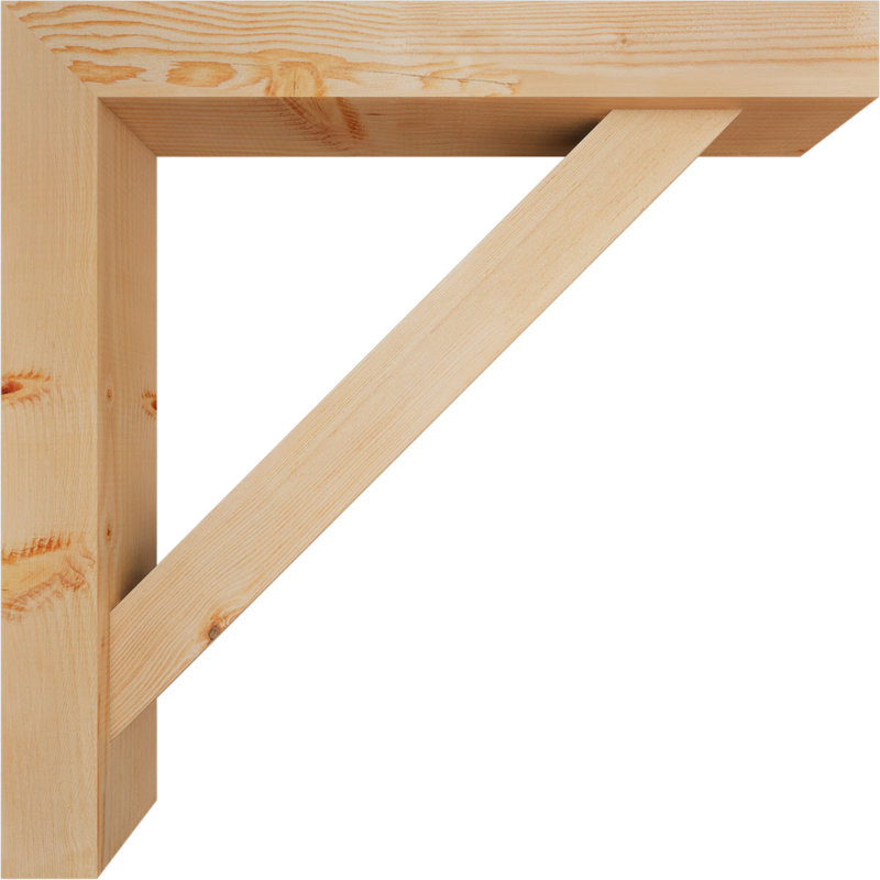 Traditional Block Bracket w/ Offset Brace, 32 x 32, 5 1/2"W Douglas Fir (Smooth)