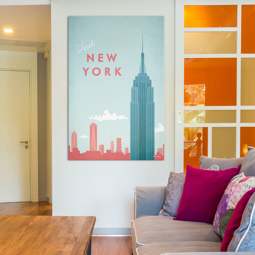 East Urban Home New York Textual Art on Wrapped Canvas | Wayfair