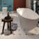 Egg Harbour 59" x 30" Freestanding Soaking Bathtub Solid Surface Stone Space-Saving Design Matte Finish (Black/White/Grey)