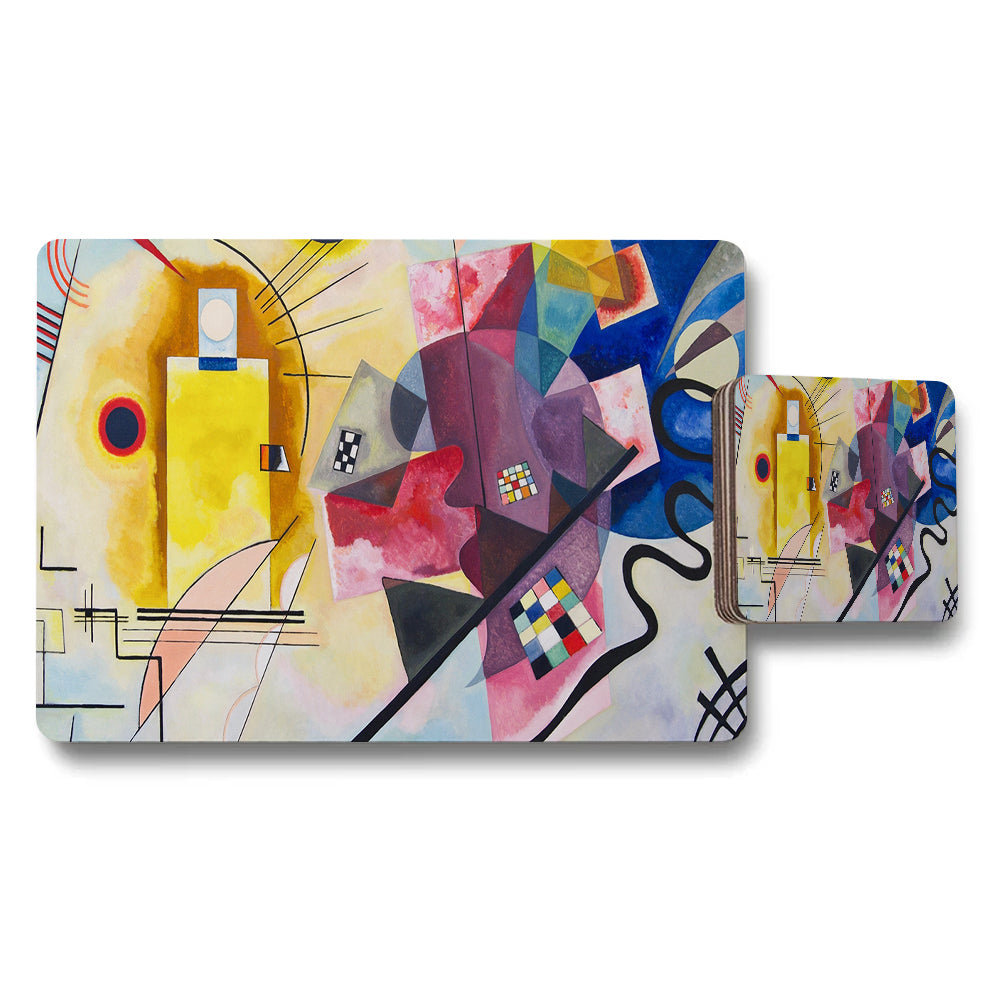 Abstract Geometric Placemats and Coaster Set for Dining Table