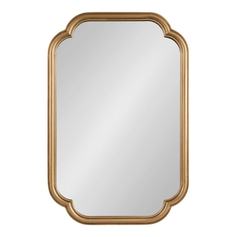Glenby Scalloped Rectangle Bathroom Mirror, Gold