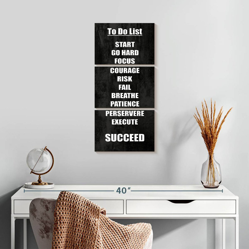 To Do List On Black, 27" H x 12" W