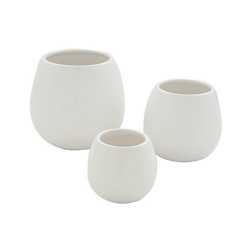 Ensemble de vases à fleurs en céramique blanche - Vases - Aucun - 3 pièces