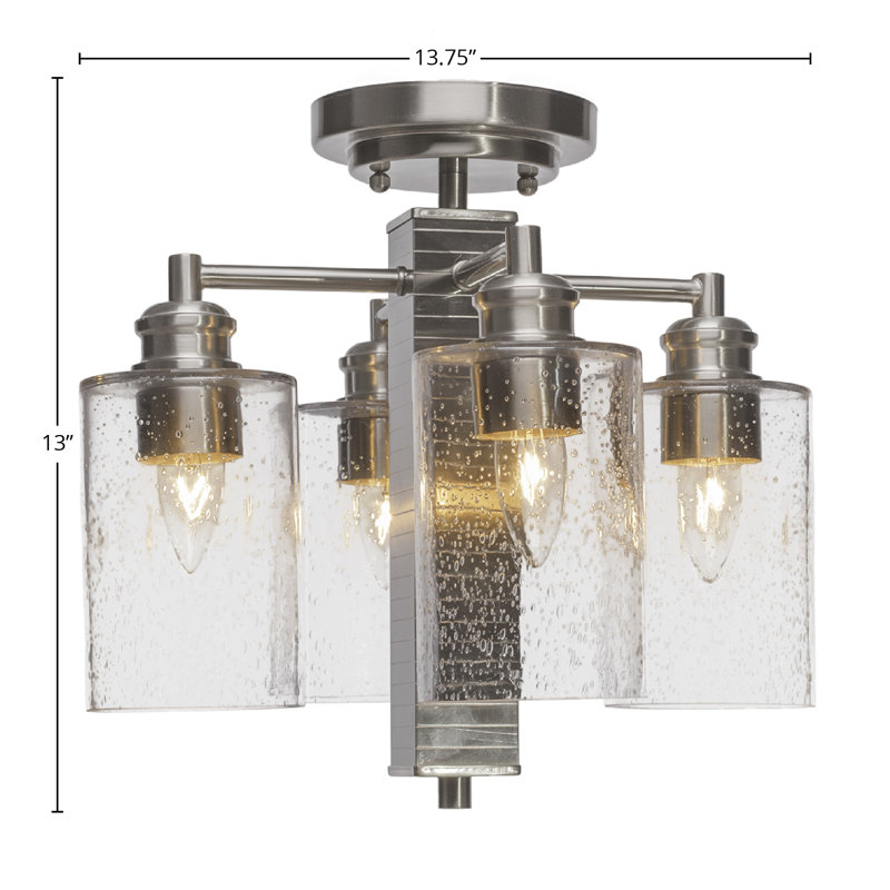 Edge 4 Light Semi-Flush, Brushed Nickel