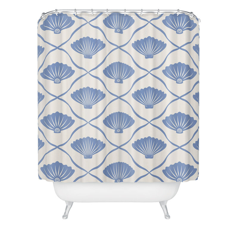 Rideau de douche Ninola Design, Cream/Blue Abstract