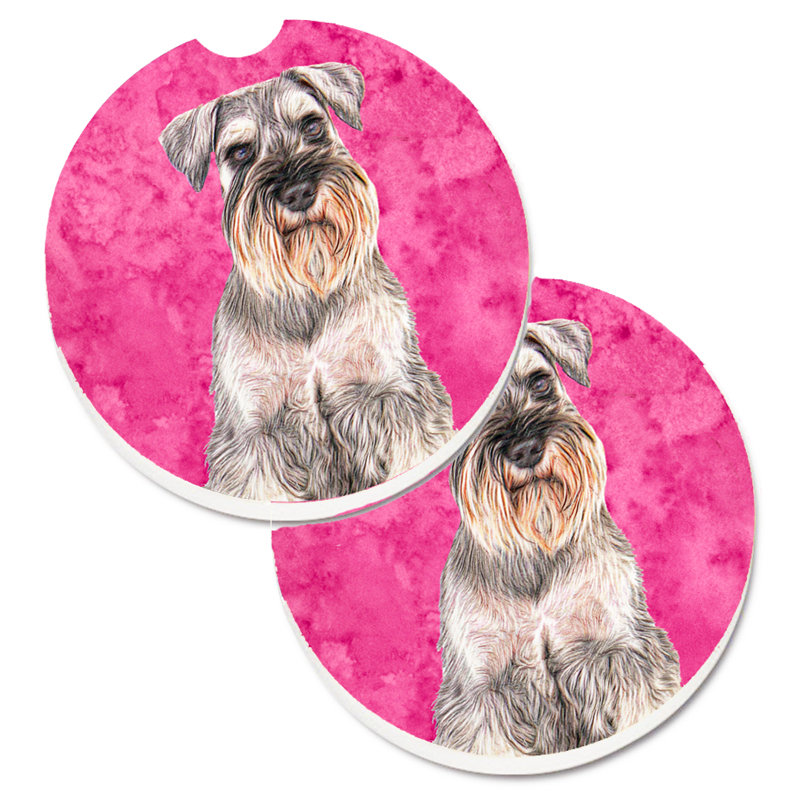 Sous-verre barbu collie voiture, Schnauzer beige