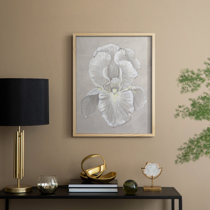 White Iris II Framed Print - Solid Wood