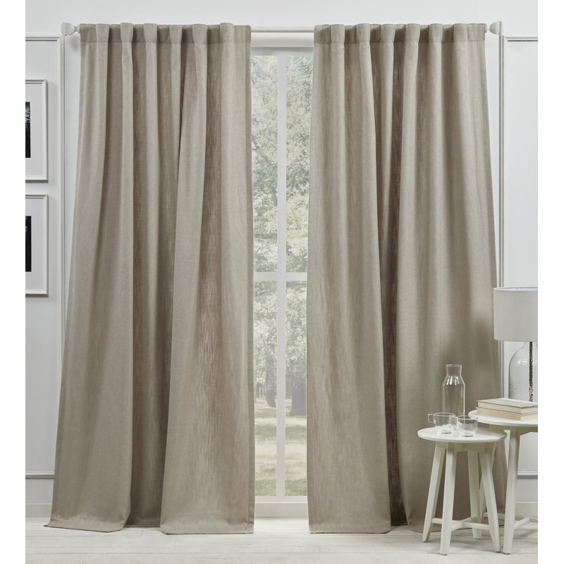 Lauren Ralph Lauren Vienna Light Filtering with Lining Back Tab/Rod Pocket Curtain Panel, 54" x 84", Beige