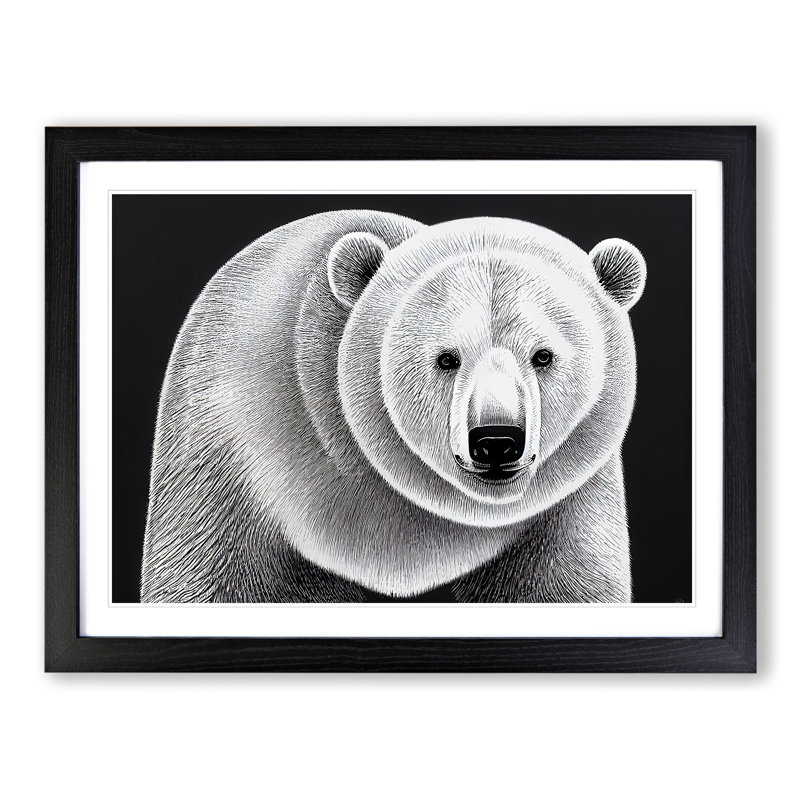 Awesome Polar Bear - Framed Print, Black, 34cm H x 46cm W x 2cm D