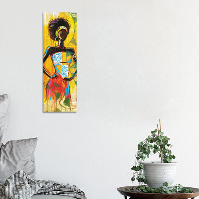 African Lady by Akintayo Akintobi - Wrapped Canvas Panoramic Print