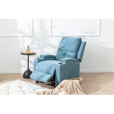 40.55Inch Height Power Recliner Chair, Breathable Fabric Single Overstuffed Recliner Sofa With USB Charge Port For Living Room