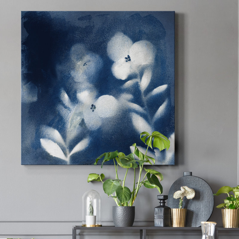 Nature's Indigo I - Reproduction d'art sur toile tendue, H 40 po x l 40 po x P 1 po