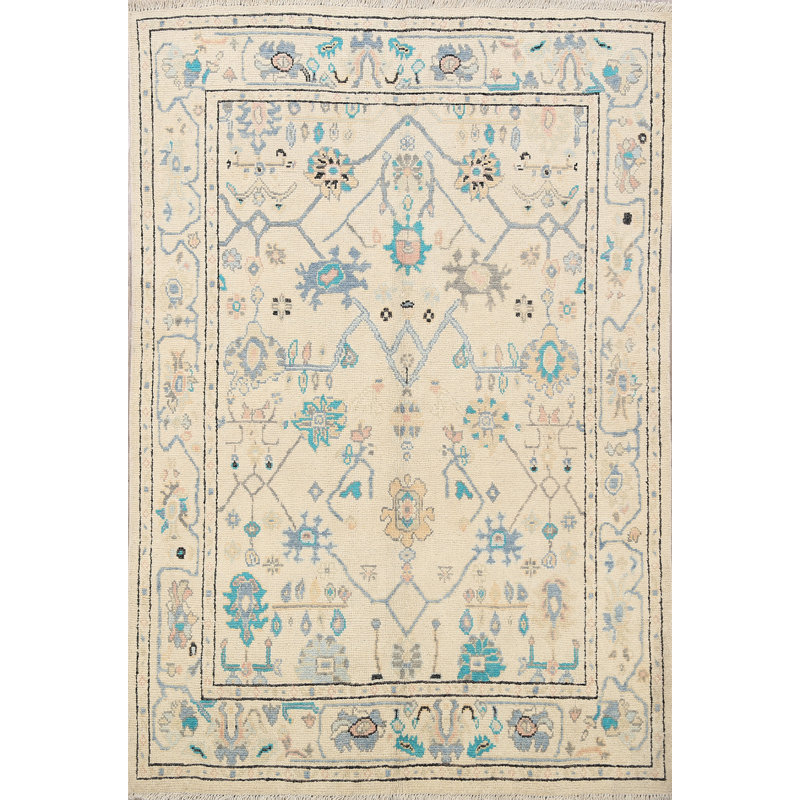 One-of-a-Kind 4'7" X 6'2" New Age Wool Area Rug in Ivory