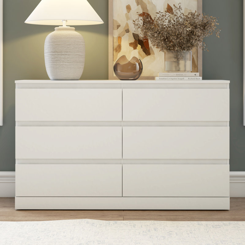 Commode 6 tiroirs Aadaya, Gris froid