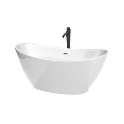 Dorrit 66" x 32" Freestanding Soaking Acrylic Bathtub with Faucet