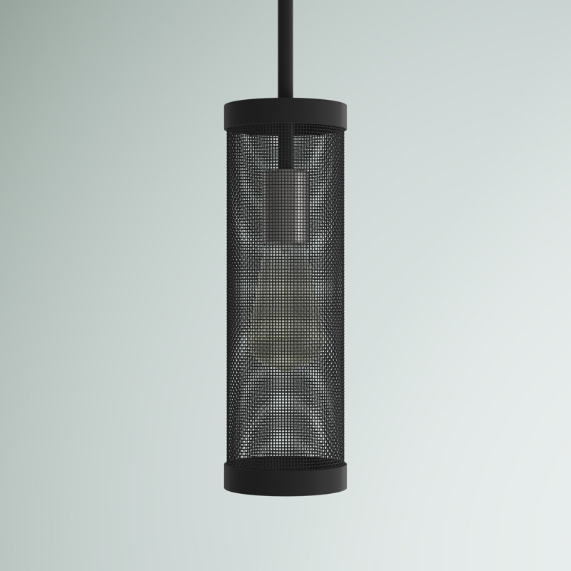 Luminaire suspendu cylindrique à 1 lumière Emilia, Noir
