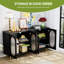 Buffet noir avec portes en acrylique - rangement spacieux pour le salon, la construction de bureaux, la cuisine polyvalente et fonctionnelle