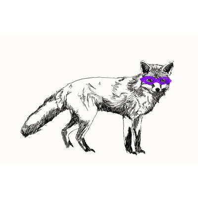 Fox Sketch - Wrapped Canvas Print