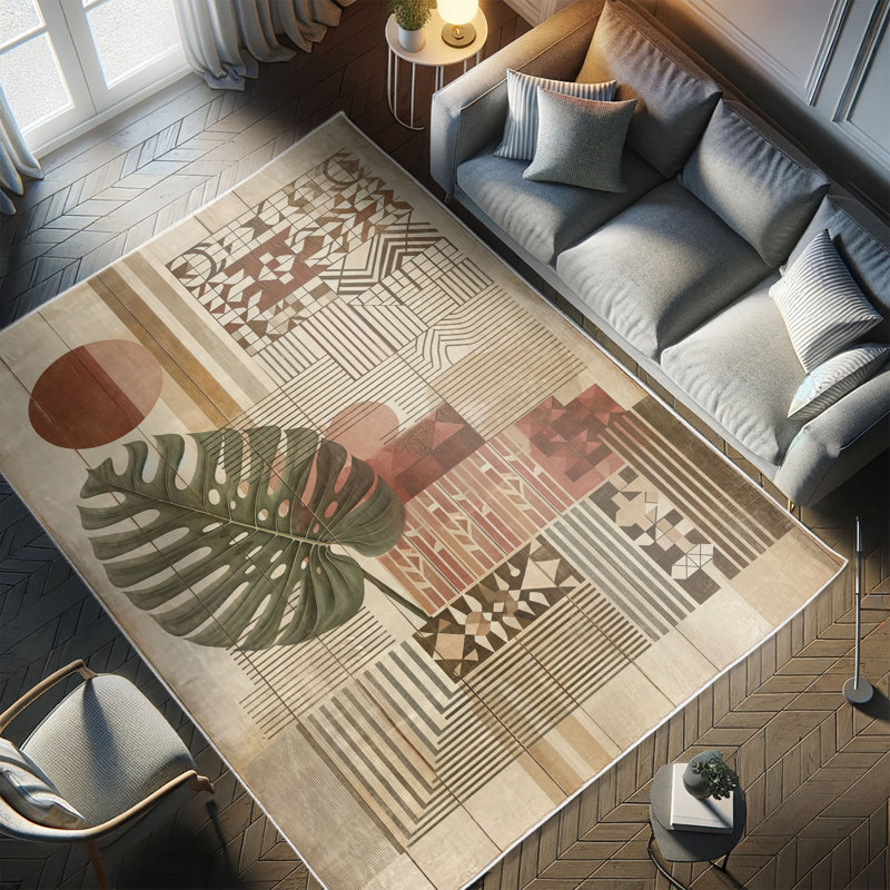 Redwood Pale Camel Boho Synthetic Area Rug 2'5" x 5'