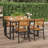 Stackable Patio Chairs Solid Wood Acacia and Metal
