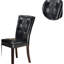 2 chaises de salle à manger, design moderne, similicuir noir, dossier, assise coussinée, chaises en bois et en bouleau 2, bois