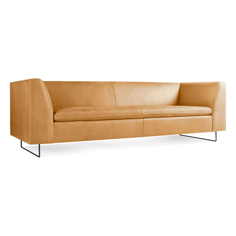 Bonnie Sofa, Camel Genuine Leather, 29" H x 72" W x 33" D