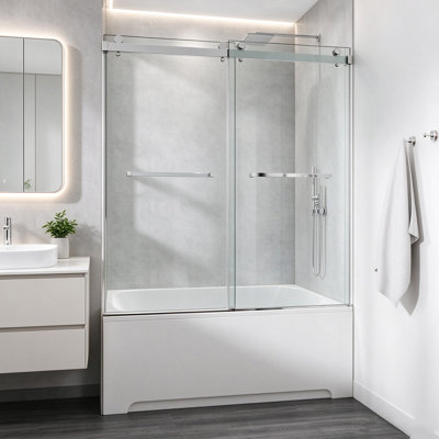 66" W x 60" H Double Sliding Shower Door