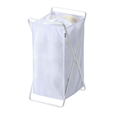 Yamazaki Home Laundry Basket - Foldable Storage Hamper Organizer, Steel
