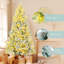 Arbre de Noël enneigé 6 pi, ensemble illuminé avec arbre, guirlande et couronne, arbre de Noël articulé artificiel avec lumières DEL colorées