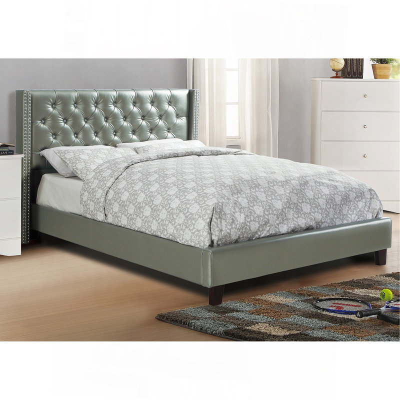 Faux Leather Upholstered Tufted Bed Frame