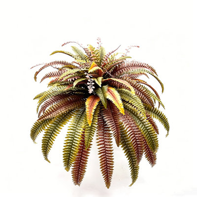 Automne, plantes artificielles, faux fougères de Boston, buissons, verdure, résistant aux rayons UV, jardin intérieur, jardin, automne, jardin, porte d'entrée, décor, fougère de Boston, 88 feuilles, format ouvert