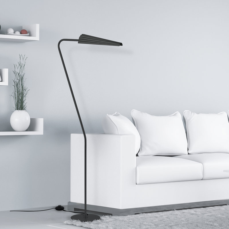 Cyriana 53.25'' Task Floor Lamp, Matte Black
