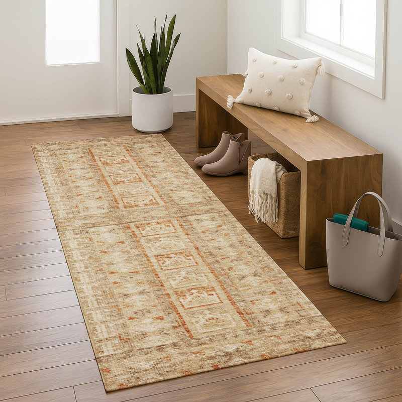 Tapis rayé de qualité supérieure Mayfield, Paprika, Tapis de couloir 2 pi 3 po x 7 pi 6 po