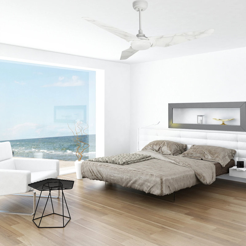 Ventilateur de plafond intelligent intérieur / extérieur Kaj, ensemble d'éclairage à DEL à intensité variable et télécommande, fonctionne avec l'assistant Google, Amazon Alexa et les raccourcis Siri.